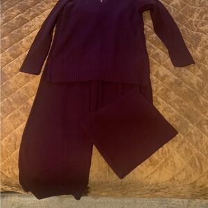 Melissa Paige Purple Wide Leg Pants & Top Set - medium